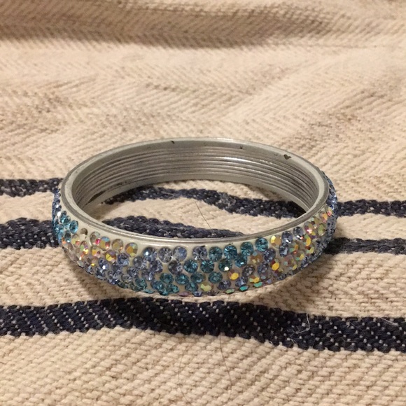 Pink & Blue Rhinestone Enamel Bangles - Picture 3 of 6